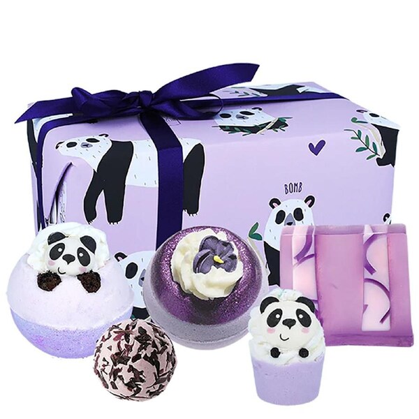 5pc Bomb Cosmetics Panda Yourself Bath Bomb/Soap Slice Gift Box Fizzies Set