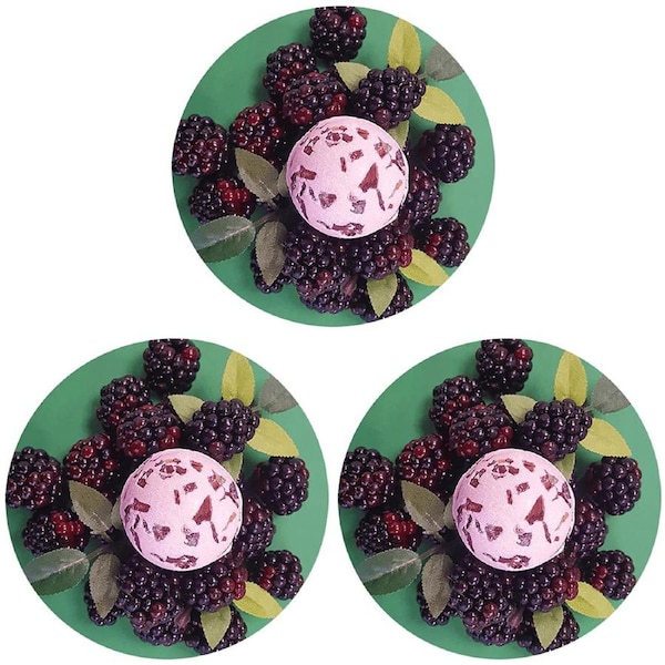 3PK Bomb Cosmetics Blackberry Bath Bomb Creamer Body Fragrance Bathing Tub Fizzy