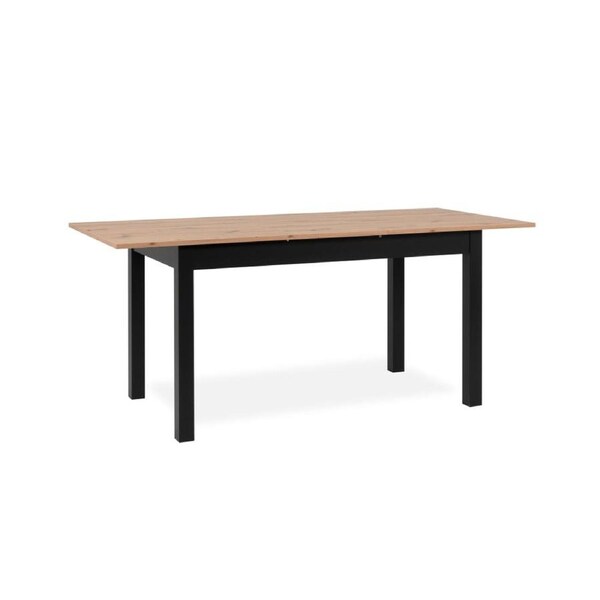 Design Square Elena Wooden Extendable Square Rectangular Dining Table 140-180cm - Black/Oak