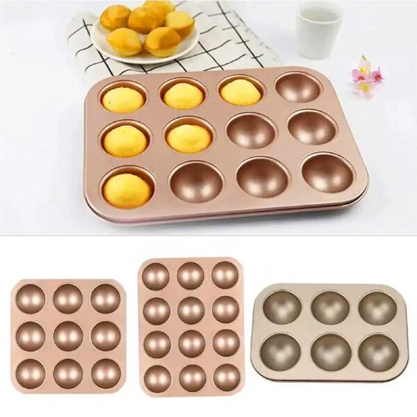 4 Pack Non-Stick Cupcake Pan 4/612-Cup Muffin Tin Carbon Steel Baking Cupcake