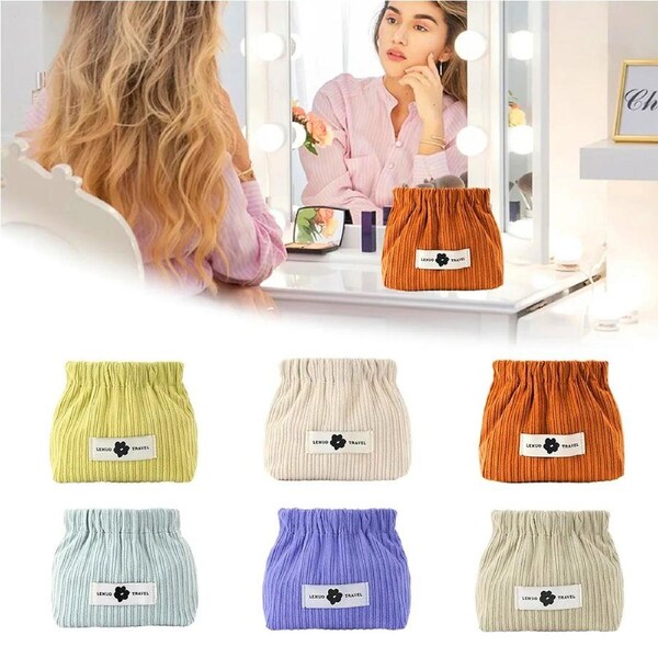 6pcs Mini Lipstick Bag Cosmetic Storage Automatic-Closing Jewelry Coin Organizer