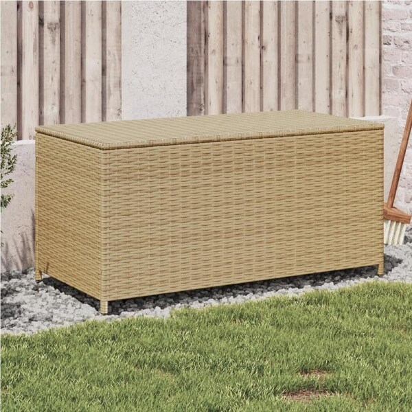 Garden Storage Box Mix Beige 190L Poly Rattan vidaXL