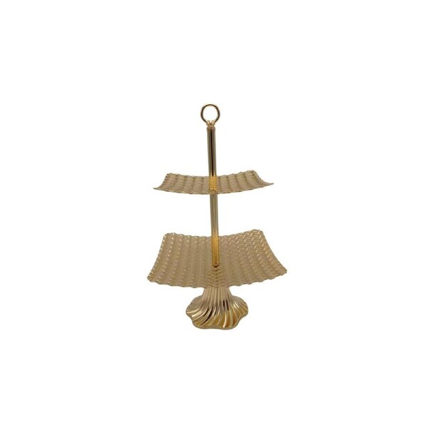 Gold Cake Stand - 2 Tier