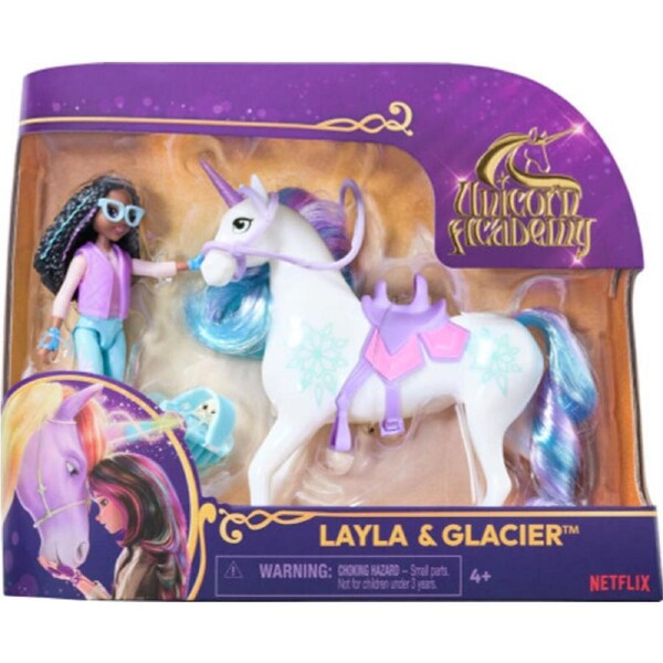 Unicorn Academy Small Doll and Unicorn - Layla and Glacier