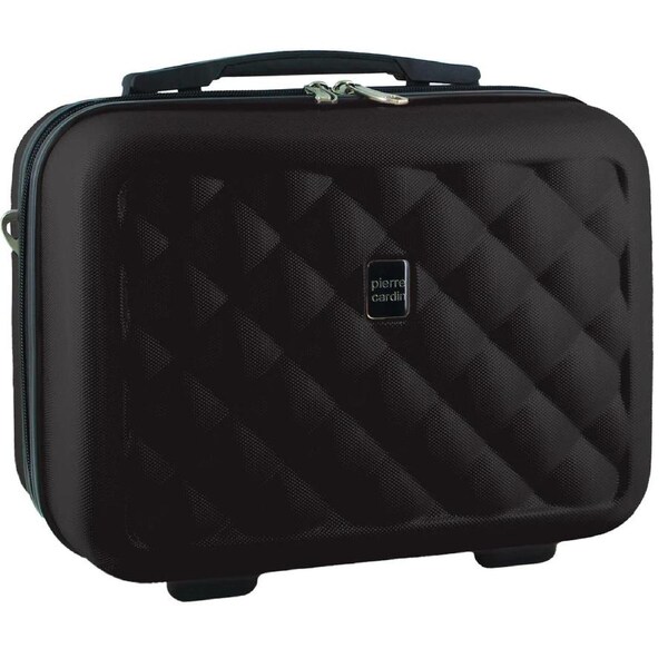 Pierre Cardin Beauty Case Hard Shell Makeup Cosmetic Organizer Travel - Black