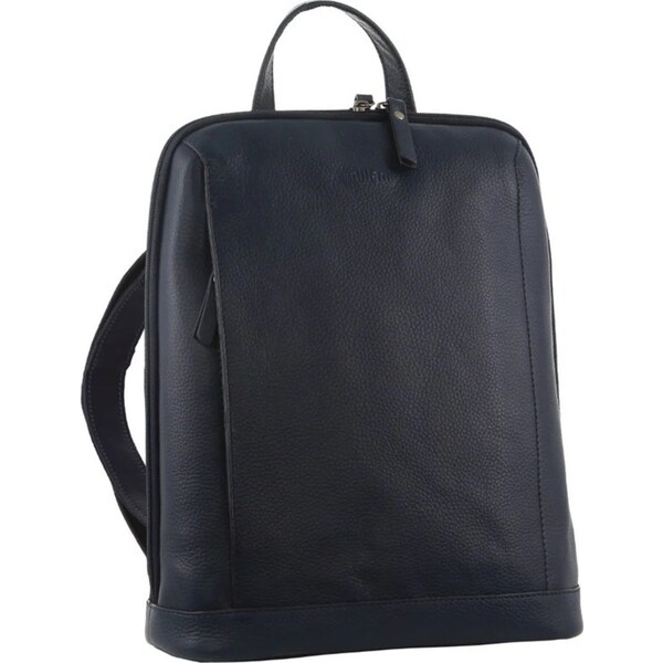 Milleni Ladies Backpack Nappa Leather Womens Shoulder Bag Rucksack Travel - Navy