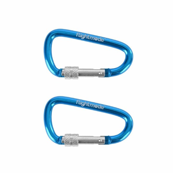 2 Pcs Flightmode Travel Luggage Carabiners - Blue