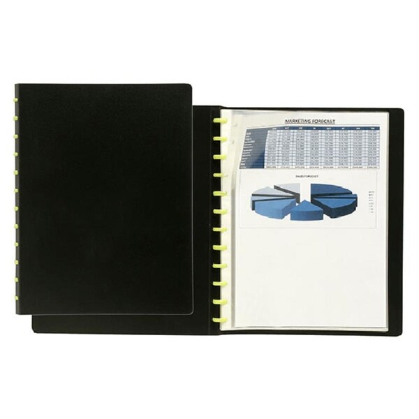 12 Pack Marbig Kwik Zip Display Book Folder Refillable A4 Black