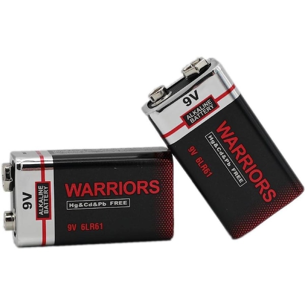 Warriors High Capacity 9V 9 Volt 2X Alkaline Super Long Lasting Battery Batteries Smoke Alarm Detectors Remote Control Car