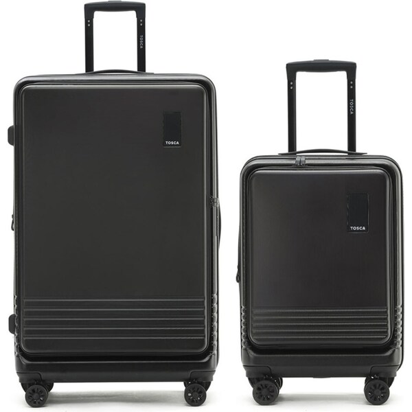 Tosca Horizon Front Lid Opening Suitcase Luggage 31" & 20" Set- Black