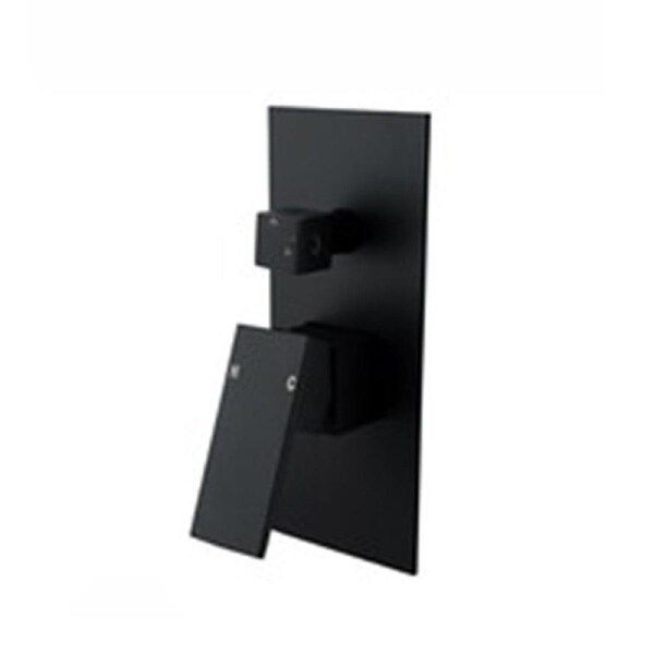 Aquaperla Matt Black Solid Brass Diverter Long Cover Shower/Bath Mixer