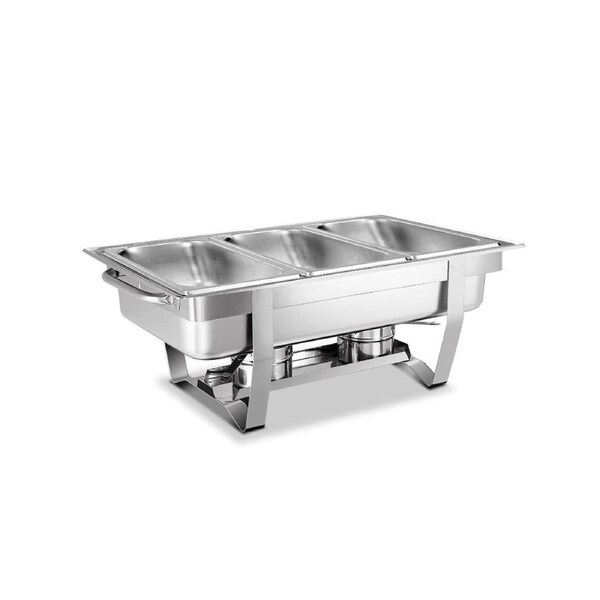 9L Bain Marie Bow Chafing Dish 3Lx3 Stainless Steel Food Buffet Warmer