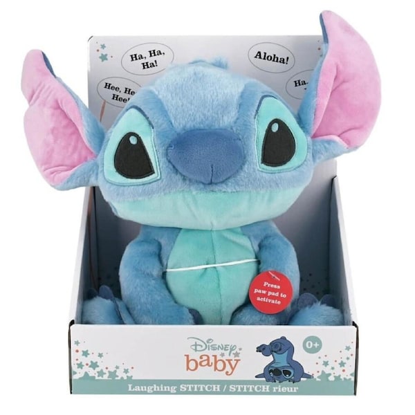 Disney Baby Lilo & Stitch Plush Toy - Animated Laughing Stitch 22cm