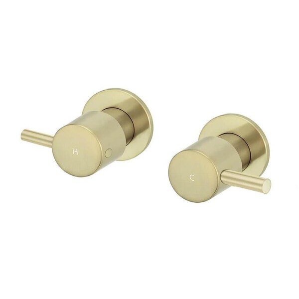 MEIR Round Brass Wall Taps - Quarter Turn - PVD Tiger Bronze