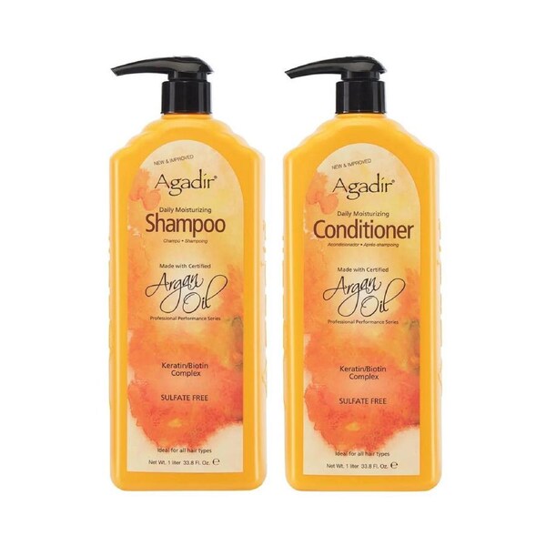 Agadir Moroccan Argan Oil Daily Moisturizing Shampoo & Conditioner 1 LITRE Duo