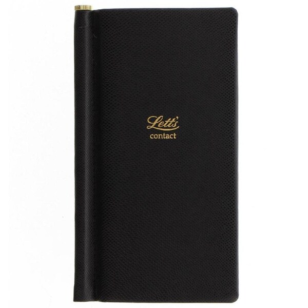Letts Legacy Slim Address Book Black Coloured Notebook Home Office Stationery
