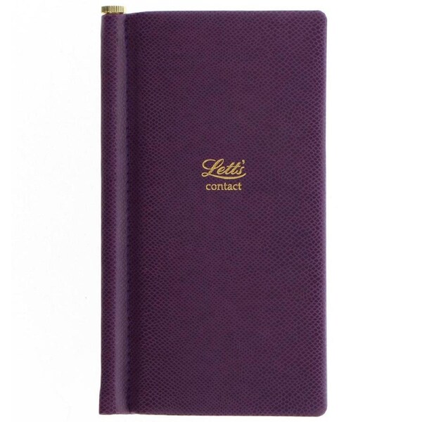 Letts Legacy Slim Address Book Purple Coloured Notebook Home Stationery
