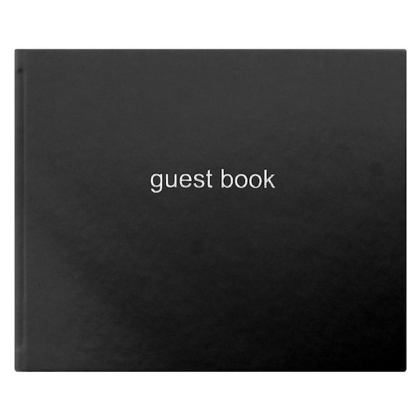 Letts Dazzle Quarto Lined Guest Book Landscape Black Home Office Stationery