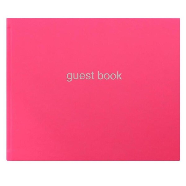 Letts Dazzle Quarto Lined Guest Book Landscape Pink Home Office Stationery
