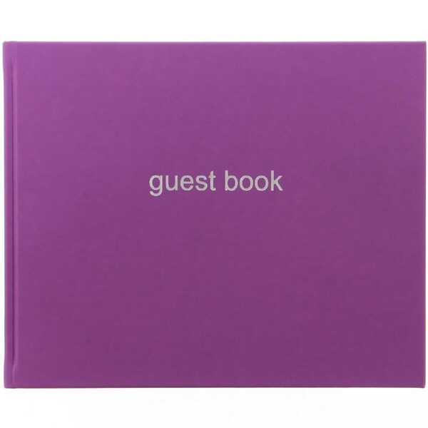 Letts Dazzle Quarto Lined Guest Book Landscape Purple Home Office Stationery