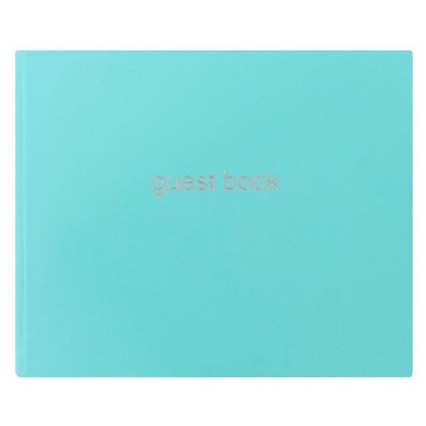 Letts Dazzle Quarto Lined Guest Book Landscape Turquoise Home Office Stationery