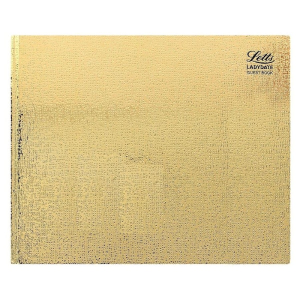 Letts Ladydate Qrt Guest Book Notebook Gold/White Home Office Stationery