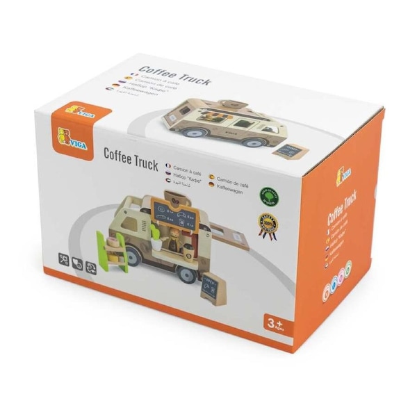 Viga Toys Wooden Coffee Truck Doll Playset