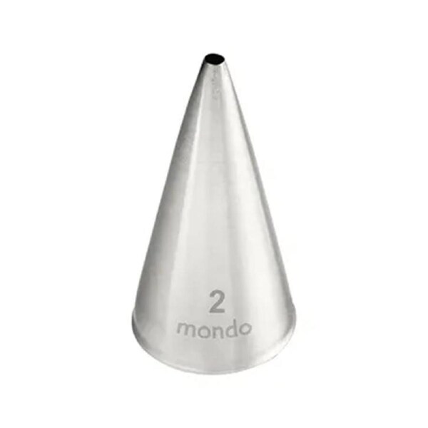 Mondo Stainless Steel #2 Round Piping Tip Icing Cake Decorating Nozzle Silver