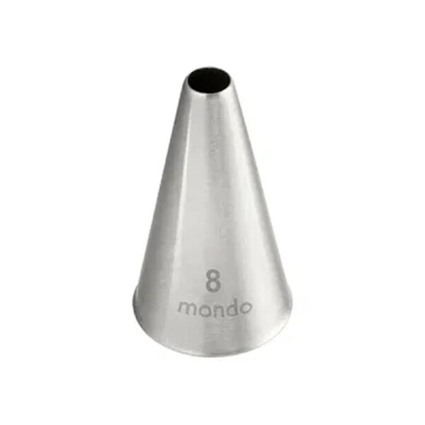 Mondo Stainless Steel #8 Round Piping Tip Icing Cake Decorating Nozzle Silver
