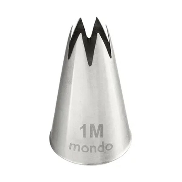 Mondo Stainless Steel #1M Open Star Piping Tip Icing Cake Decorating Nozzle SLV