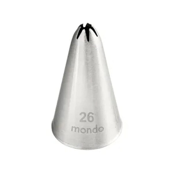 Mondo Stainless Steel #26 Closed Star Piping Tip Icing Cake Decorating Nozzle SL
