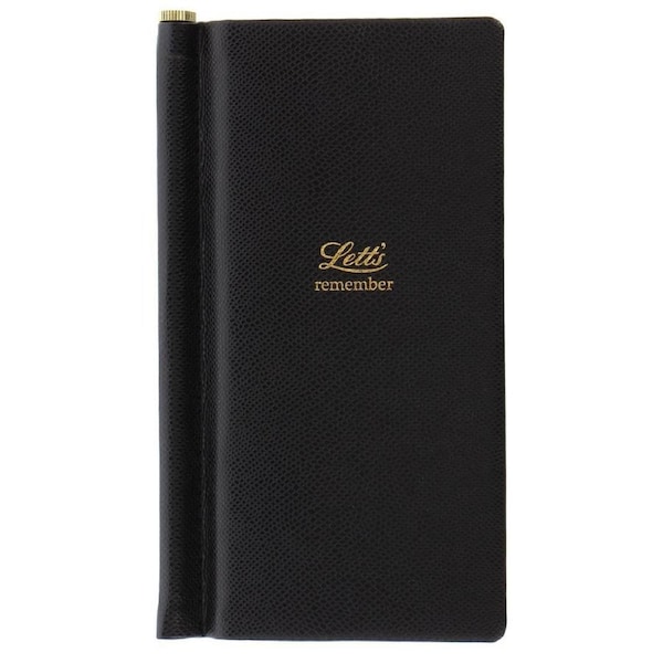 Letts Legacy Slim Password Notebook Black Coloured Home Office Stationery