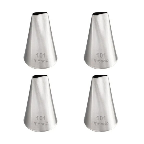 4x Mondo Stainless Steel #101 Rose Piping Tip Icing Cake Decorating Nozzle SLV