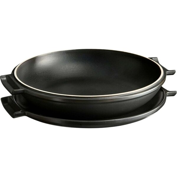 Emile Henry 34cm Tarte Tatin Set Pie/Cake Cooking/Serving Dish/Plate Charcoal