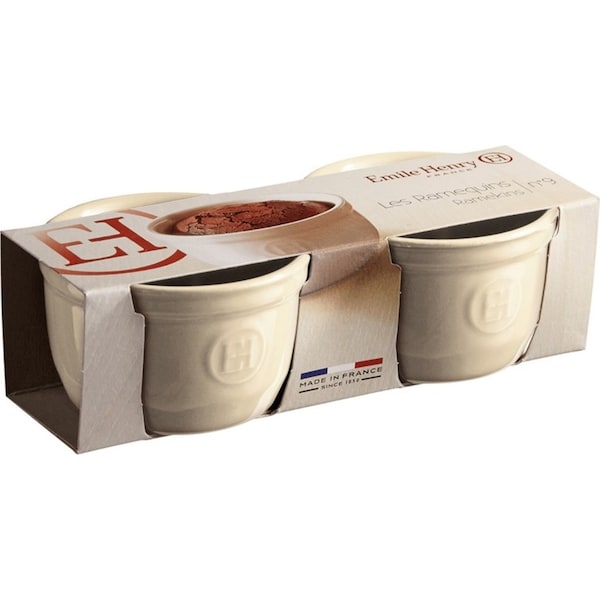 2pc Emile Henry 9cm Ceramic Ramekin Set Dessert/Creme Brulee Baking Dish Clay
