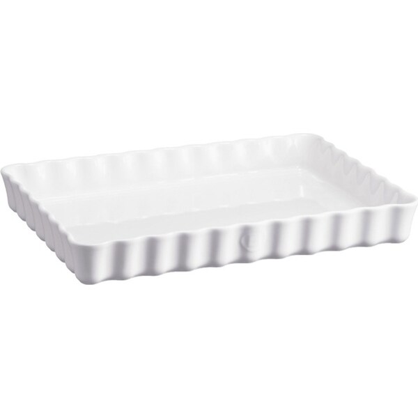 Emile Henry 31cm Ceramic Deep Tart Baking Dish Rectangle Dessert Mould Flour