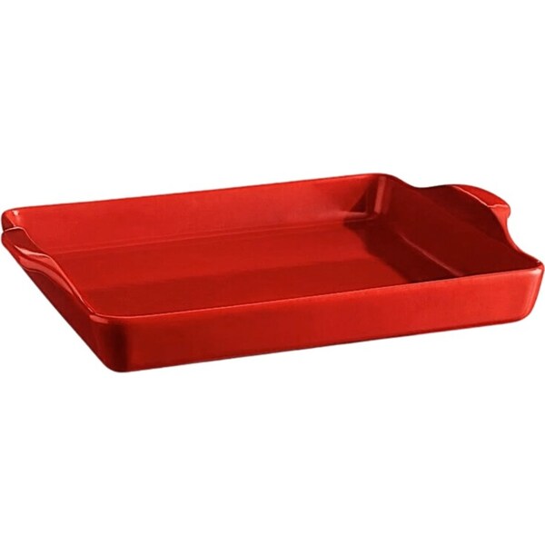 Emile Henry 41cm Ceramic Focaccia Bread/Pizza Baking Dish Rectangle Burgundy