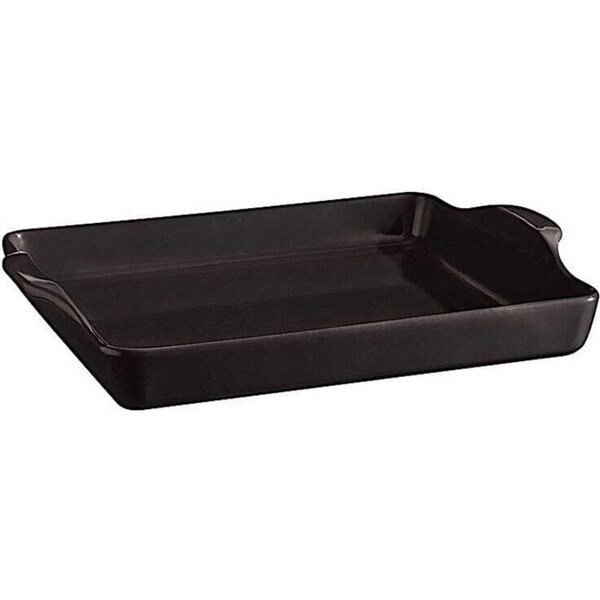 Emile Henry 41cm Ceramic Focaccia Bread/Pizza Baking Dish Rectangle Charcoal