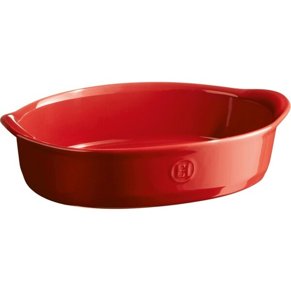 Emile Henry 29cm Ceramic Oven Dessert/Meal Dish Baking Pan Oval MED Burgundy