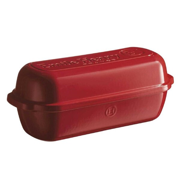 Emile Henry 39cm Ceramic Bread Loaf Baker Dish Oven Baking Rect Lrge Burgundy