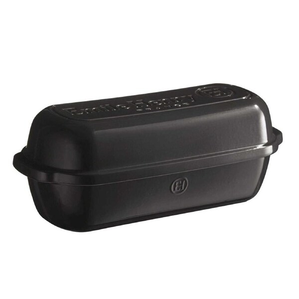 Emile Henry 39cm Ceramic Bread Loaf Baker Dish Oven Baking Rect Lrge Charcoal