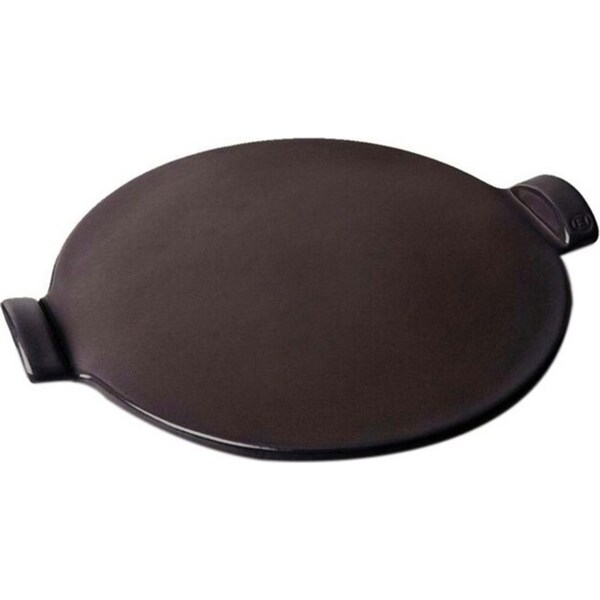Emile Henry 35.5cm Ceramic Smooth Pizza Stone Baking Tray Traditional Charcoal