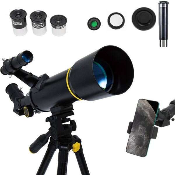Catzon Travel Telescope 70mm Aperture 20x-200x AZ Mount with Phone Adapter