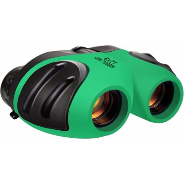 Catzon Kids Binoculars 8x21 Compact Waterproof for Age 3-12 Explore Nature-Green