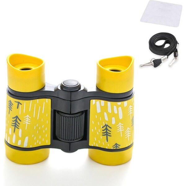 Catzon Binoculars Toy for Kids 4x30 Shock Proof Children Gifts for Outdoor Play-Yellow