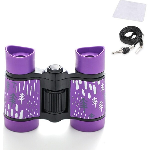 Catzon Binoculars Toy for Kids 4x30 Shock Proof Children Gifts for Outdoor Play-Purple