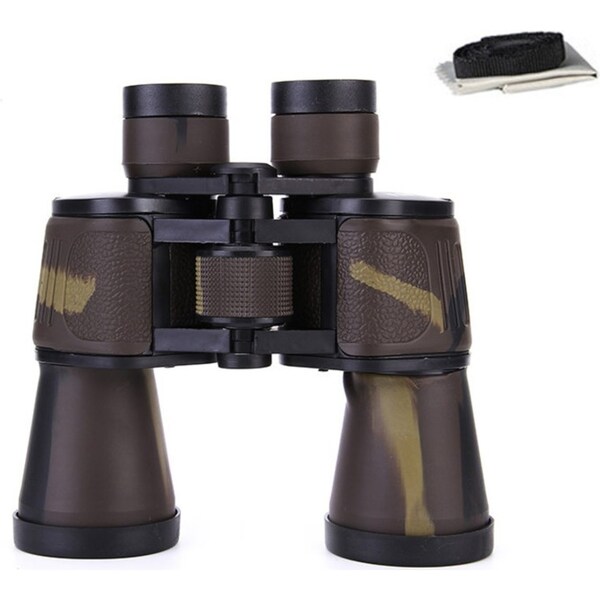 Catzon 20x50 Military Binoculars Low Light Night Vision Waterproof for Traveling-Brown