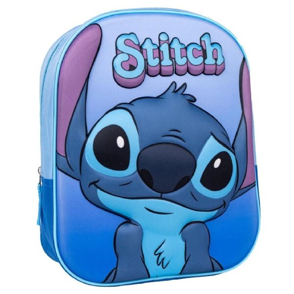 Disney Gifts Stitch 3D Backpack Toddler Size 31cm with Blue Stitch Cap