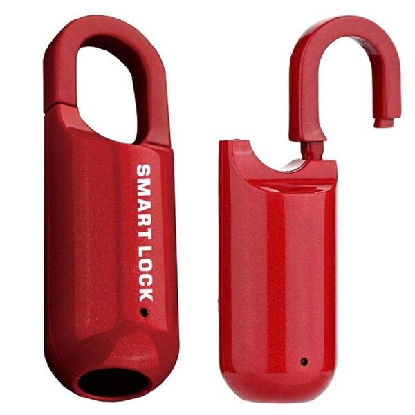 Pop Phones Smart Fingerprint Lock Padlock USB Charge - Red