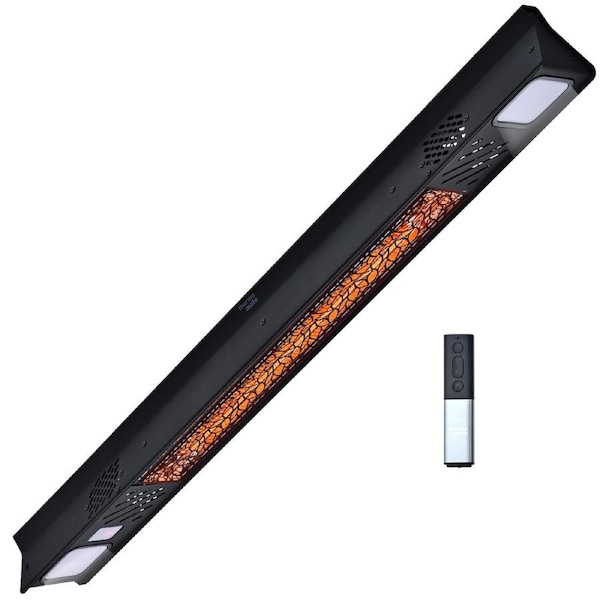 Thermomate 2000W Electric Outdoor Strip Heater, Carbon Fiber Element, Wall Ceiling or Hanging Mount, Remote , LED Screen, 9 Radiant Heat Settings, 24 Hr Timer